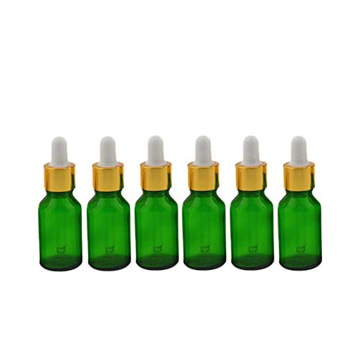 Suneast 5 Stück Tropfflasche aus Glas Kleine Aromatherapie Glasflaschen Leere Nachfüllbare Ätherisches Öl Pipettenflasche mit Glas Pipette für Duftöl Probe, Parfüm, Kosmetik - Grün (20ml) von Suneast