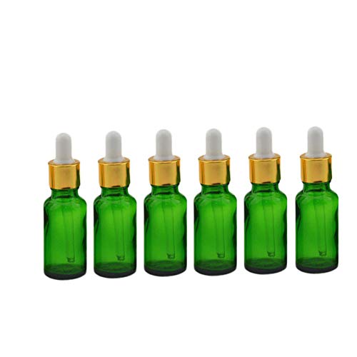 Suneast 5 Stück Tropfflasche aus Glas Kleine Aromatherapie Glasflaschen Leere Nachfüllbare Ätherisches Öl Pipettenflasche mit Glas Pipette für Duftöl Probe, Parfüm, Kosmetik - Grün (30ml) von Suneast