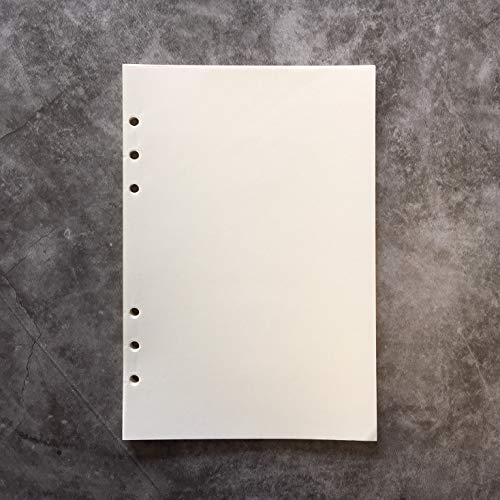 Nachfüllpapier für A5 21cm / A6 17cm 6 Löcher Cover Rund Ringbuch Ordner Aktenordner (Blank pages, A5) von Suneke