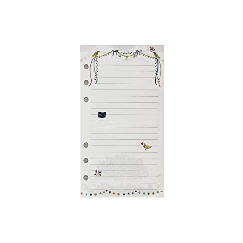 Nachfüllpapier für A5 21cm / A6 17cm 6 Löcher Cover Rund Ringbuch Ordner Aktenordner (Forest Line, A6) von Suneke