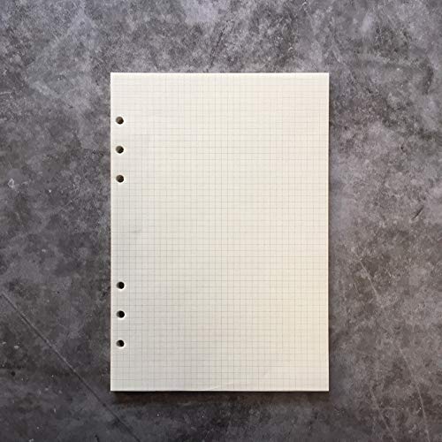 Nachfüllpapier für A5 21cm / A6 17cm 6 Löcher Cover Rund Ringbuch Ordner Aktenordner (Grid graph pages, A5) von Suneke
