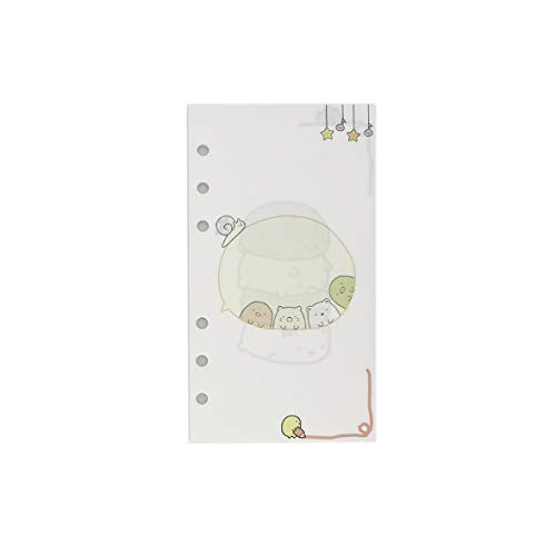 Nachfüllpapier für A5 21cm / A6 17cm 6 Löcher Cover Rund Ringbuch Ordner Aktenordner (Living Blank, A6) von Suneke