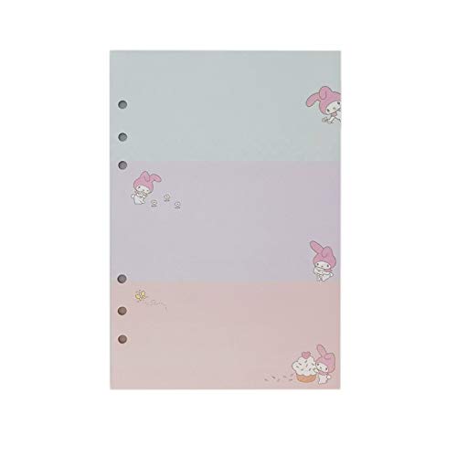 Nachfüllpapier für A5 21cm / A6 17cm 6 Löcher Cover Rund Ringbuch Ordner Aktenordner (Melody, A5) von Suneke