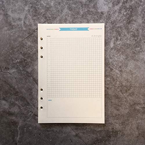 Nachfüllpapier für A5 21cm / A6 17cm 6 Löcher Cover Rund Ringbuch Ordner Aktenordner (Today Blue Pager, A5) von Suneke
