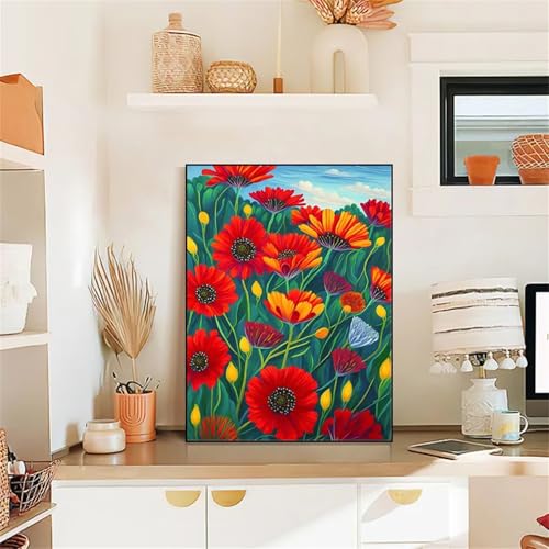 Diamond Painting Erwachsene,5D Passions-Gänseblümchen Diamond painting Bilder Anfänger,DIY Round Full Drill Stickerei Diamant Malerei Set für Zuhause Dekor Geschenke 85x105cm von Suneve