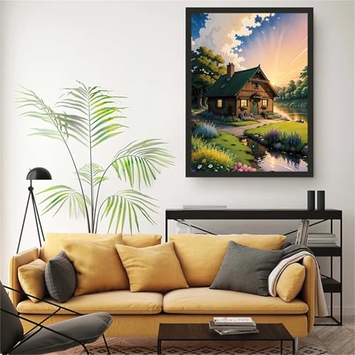 Diamond Painting Erwachsene,5D Sonnenuntergangshaus Diamond painting Bilder Anfänger,DIY Round Full Drill Stickerei Diamant Malerei Set für Zuhause Dekor Geschenke 55x75cm Diamond Painting Erwachsene,5D Sonnenuntergangshaus Diamond painting Bilder Anfänger,DIY Round Full Drill Stickerei Diamant Malerei Set für Zuhause Dekor Geschenke 55x75cm von Suneve