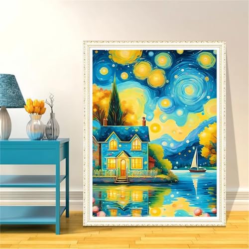 Diamond Painting Erwachsene Anfänger,5D Round Vollbohrer diamond painting set,DIY Diamant Painting Bilder Erwachsene diamant kunst Kits für Home Wanddekor,Graffiti-Landschaft 55x75cm von Suneve