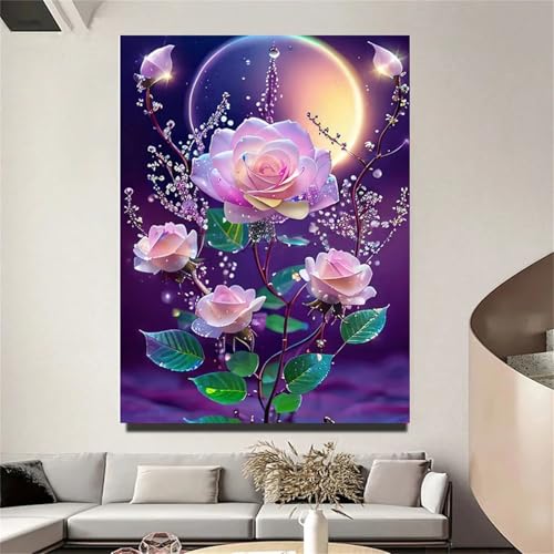 Diamond Painting Erwachsene Anfänger,5D Round Vollbohrer diamond painting set,DIY Diamant Painting Bilder Erwachsene diamant kunst Kits für Home Wanddekor,Rosa Rose 65x85cm Diamond Painting Erwachsene Anfänger,5D Round Vollbohrer diamond painting set,DIY Diamant Painting Bilder Erwachsene diamant kunst Kits für Home Wanddekor,Rosa Rose 65x85cm von Suneve