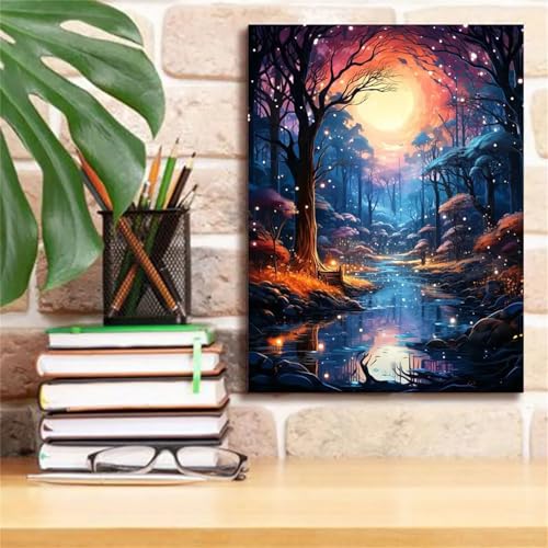 Diamond Painting Erwachsene Anfänger,5D Round Vollbohrer diamond painting set,DIY Diamant Painting Bilder Erwachsene diamant kunst Kits für Home Wanddekor,Sonnendschungel 105x135cm von Suneve