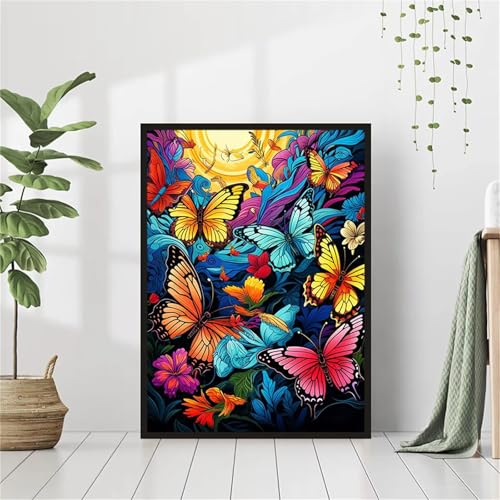 Diamond Painting Erwachsene Anfänger,5D Round Vollbohrer diamond painting set,DIY Diamant Painting Bilder Erwachsene diamant kunst Kits für Home Wanddekor,Sonnenschmetterling 45x65cm Diamond Painting Erwachsene Anfänger,5D Round Vollbohrer diamond painting set,DIY Diamant Painting Bilder Erwachsene diamant kunst Kits für Home Wanddekor,Sonnenschmetterling 45x65cm von Suneve