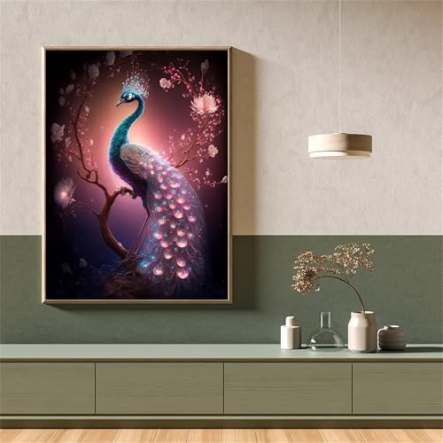 Diamond Painting Erwachsene Anfänger,5D Square Vollbohrer diamond painting set,DIY Diamant Painting Bilder Erwachsene diamant kunst Kits für Home Wanddekor,Pfau Natur 65x85cm von Suneve