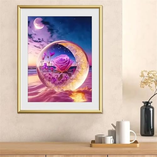 Diamond Painting Erwachsene Anfänger,5D Square Vollbohrer diamond painting set,DIY Diamant Painting Bilder Erwachsene diamant kunst Kits für Home Wanddekor,Rosensand 105x135cm von Suneve
