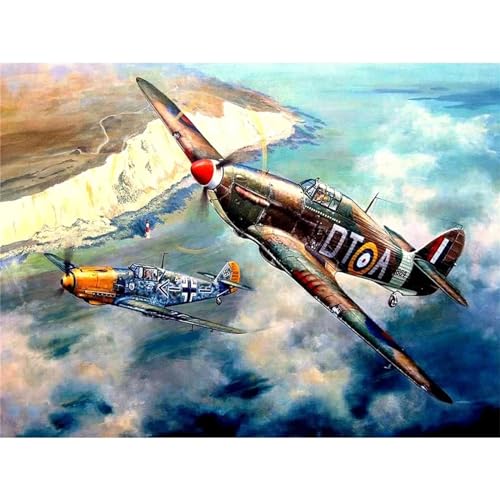 Diamond Painting Set,Flugzeug Diamond Painting,Vollbohrer 5D DIY Strass Stickerei Kreuzstich Leinwand Diamant Art Malerei Nach Zahlen Kits für Erwachsene Kinder Wohn Wand Dekorations,40x60cm von Suneve