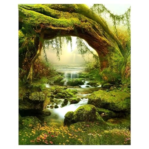 Diamond Painting Set,Grüner Baum Fluss Diamond Painting,Vollbohrer 5D DIY Strass Stickerei Kreuzstich Leinwand Diamant Art Malerei Nach Zahlen Kits für Erwachsene Kinder Wohn Wand Dekorations,30x50cm Diamond Painting Set,Grüner Baum Fluss Diamond Painting,Vollbohrer 5D DIY Strass Stickerei Kreuzstich Leinwand Diamant Art Malerei Nach Zahlen Kits für Erwachsene Kinder Wohn Wand Dekorations,30x50cm von Suneve