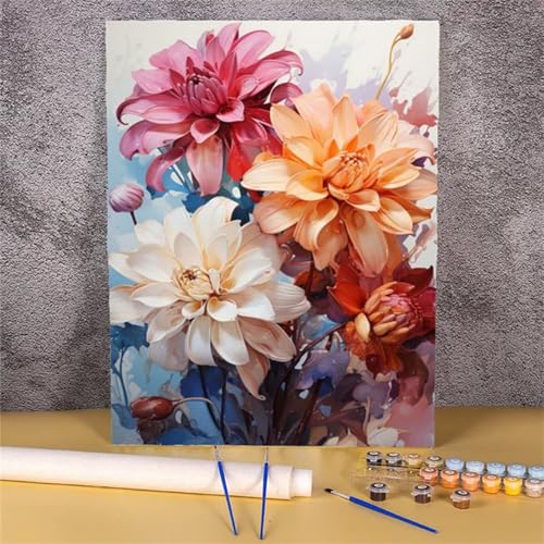 Malen Nach Zahlen Erwachsene Bunte Blumen Paint by Numbers DIY mit Pinseln und Acrylfarben Malen Nach Zahlen,Dahlie Handgemalt Ölgemälde Leinwand Kunst-Handwerk für Home Decor,ohne Rahmen 30x40cm Malen Nach Zahlen Erwachsene Bunte Blumen Paint by Numbers DIY mit Pinseln und Acrylfarben Malen Nach Zahlen,Dahlie Handgemalt Ölgemälde Leinwand Kunst-Handwerk für Home Decor,ohne Rahmen 30x40cm von Suneve