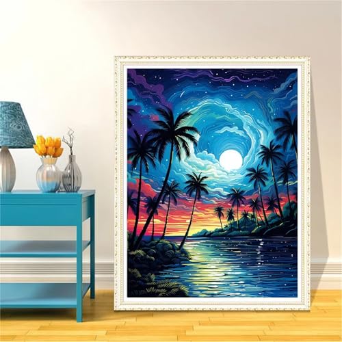 Tropisches Meer Diamond Painting für Erwachsene,5D Diamond Painting Set,DIY Full Square Diamant Malerei Stickerei Kreuzstich Bastelset für Zuhause Dekor 41x53 inch von Suneve