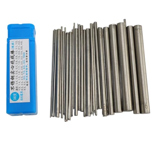Sunicon 36PCS Wire Winding Rod, Stainless Steel Solid Round Metal Rod for Jewelry Making with Storage Box von Sunicon