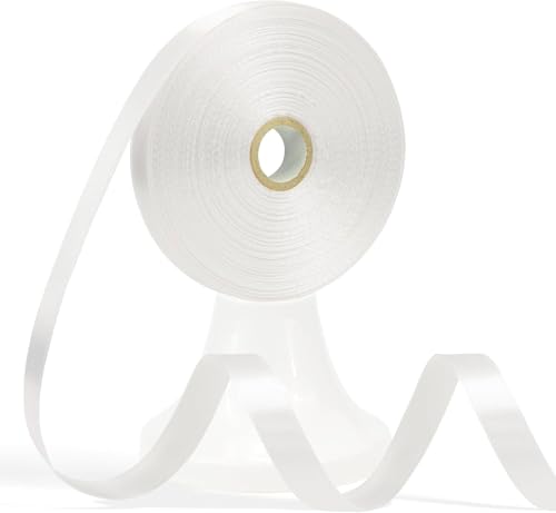 Sunjiyan 60 Yards weißes Band 1/2 Zoll, reines weißes Satinband für Geschenkverpackungen, Kunsthandwerk, Blumensträuße, Hochzeiten, Babyduschen, Urlaub, Weihnachten, Halloween Sunjiyan 60 Yards weißes Band 1/2 Zoll, reines weißes Satinband für Geschenkverpackungen, Kunsthandwerk, Blumensträuße, Hochzeiten, Babyduschen, Urlaub, Weihnachten, Halloween von Sunjiyan
