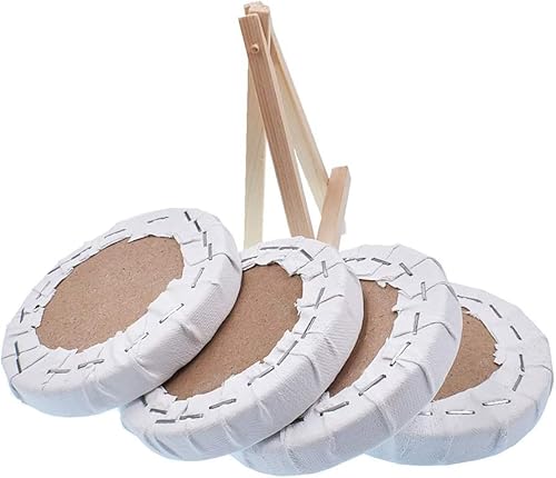 Sunkangkang RayLineDo Set mit 4 runden Mini-Künstler-Leinwänden, 10 cm, Öl- und Wasser-Malbrett, flache Leinwand mit 1 Mini-Holz-Staffelei Sunkangkang RayLineDo Set mit 4 runden Mini-Künstler-Leinwänden, 10 cm, Öl- und Wasser-Malbrett, flache Leinwand mit 1 Mini-Holz-Staffelei von Sunkangkang
