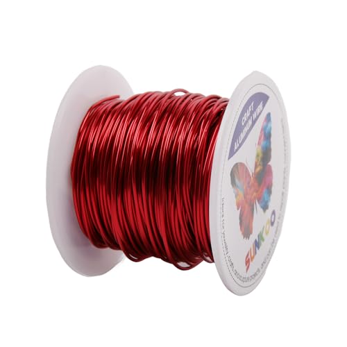Sunkoo 18 Gauge 1 mm roter Aluminium-Basteldraht, biegbarer Draht für Schmuckherstellung, Modellierung, Floristik, Anker, Verpackung und Modellierprojekte Sunkoo 18 Gauge 1 mm roter Aluminium-Basteldraht, biegbarer Draht für Schmuckherstellung, Modellierung, Floristik, Anker, Verpackung und Modellierprojekte von Sunkoo