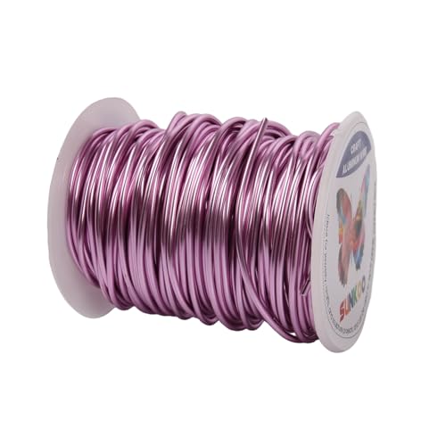 Sunkoo Aluminium-Basteldraht, 12 Gauge, 2 mm, biegsam, für Schmuckherstellung, Modellierung, Floristik, Anker, Verpackung und Modellierprojekte, Hellrosa Sunkoo Aluminium-Basteldraht, 12 Gauge, 2 mm, biegsam, für Schmuckherstellung, Modellierung, Floristik, Anker, Verpackung und Modellierprojekte, Hellrosa von Sunkoo