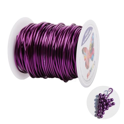 Sunkoo Aluminium-Basteldraht, 15 Gauge, 1,5 mm, biegsam, für Schmuckherstellung, Modellierung, Floristik, Anker, Verpackung und Modellierprojekte, Violett von Sunkoo