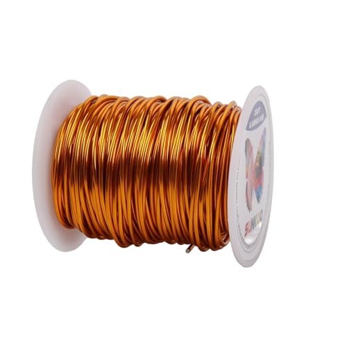 Sunkoo Aluminium-Basteldraht, 15 Gauge, 1,5 mm, goldgelb, 2,5 m, biegbarer Draht für Schmuckherstellung, Modellierung, Floristik, Anker, Verpackung und Modellierprojekte von Sunkoo