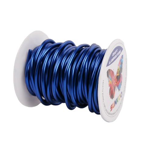 Sunkoo Aluminium-Basteldraht, 8 Gauge, 3 mm, saphirblau, 100 cm, biegbarer Draht für Schmuckherstellung, Modellierung, Floristik, Anker, Verpackung und Modellierprojekte Sunkoo Aluminium-Basteldraht, 8 Gauge, 3 mm, saphirblau, 100 cm, biegbarer Draht für Schmuckherstellung, Modellierung, Floristik, Anker, Verpackung und Modellierprojekte von Sunkoo