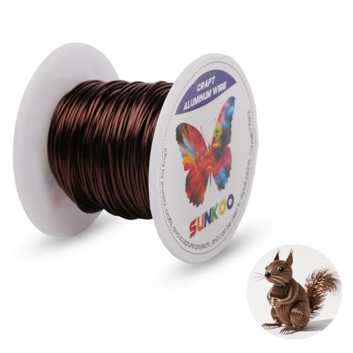 Sunkoo Bronze-Aluminium-Basteldraht, 20 Gauge, 0,8 mm, biegbarer Draht für Schmuckherstellung, Modellierung, Floristik, Anker, Verpackung und Modellierprojekte von Sunkoo