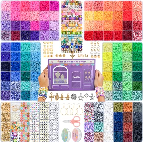 Sunlode Tonperlen für Armbänder, 22000 Stück, 120 Farben, Tonperlen-Set, 6 Boxen, DIY-Freundschaftsarmband-Set, Polymer-Ton-Perlen zur Schmuckherstellung mit Charms, Geschenk für Kinder und Erwachsene Sunlode Tonperlen für Armbänder, 22000 Stück, 120 Farben, Tonperlen-Set, 6 Boxen, DIY-Freundschaftsarmband-Set, Polymer-Ton-Perlen zur Schmuckherstellung mit Charms, Geschenk für Kinder und Erwachsene von Sunlode