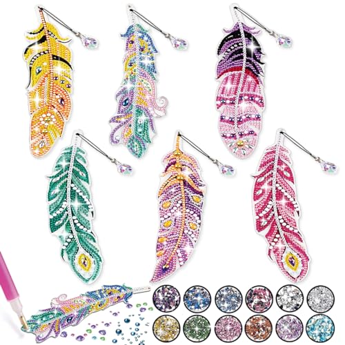 Basteln Mädchen 6 7 8 9 10 Jahre, DIY Lesezeichen Diamond Painting Kinder Geschenke Mädchen 7 8 9 10 11 Jahre Malen Nach Zahlen ab 5-12 Jahr Mädchen Geburtstagsgeschenk Bastelset für Kinder Erwachsene von Sunmike
