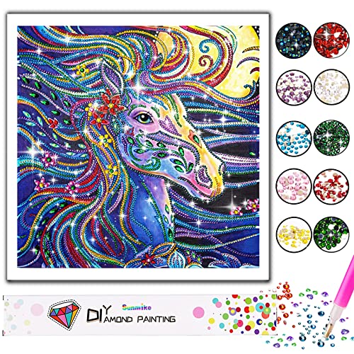 Geschenke für Mädchen 8 9 10 11 12 Jahre, Pferde Mädchen Geschenk 9-12 Jahr Basteln Mädchen Kreativ DIY Diamond Painting Pferd Set Malen Nach Zahlen Kinder Geburtstagsgeschenk für Frauen Geschenkideen von Sunmike