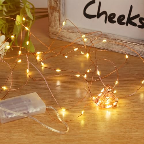 Sunniu Lichterkette Batterie, 2 Stück 5m 50 LED Warmweiß außen Lichterketten für Weihnachten, Schlafzimmer, Party, Hochzeit von Sunniu