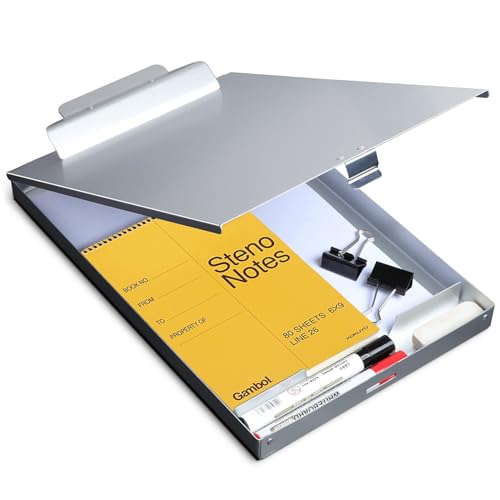 Metall-Klemmbrett mit Aufbewahrung, Briefform, Portfolio, Aluminium-Metall-Binder mit hoher Kapazität Clip Posse Box – Oberfläche für Papier in Rechtsgröße, für Büro, Geschäftsleute, Schreibwaren Metall-Klemmbrett mit Aufbewahrung, Briefform, Portfolio, Aluminium-Metall-Binder mit hoher Kapazität Clip Posse Box – Oberfläche für Papier in Rechtsgröße, für Büro, Geschäftsleute, Schreibwaren von Sunnyclip