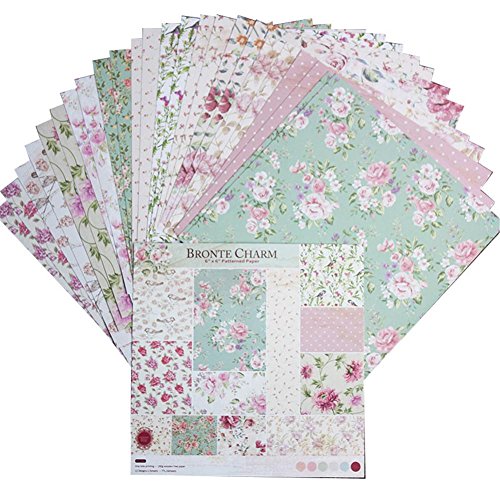 Sunnyushine 24-teiliges Musterpapier für Bastelarbeiten DIY Album Scrapbook Pads Papier Handbuch Karten Basteln Hintergrundpapier 15,2 cm Einseitig Quadratisch von Sunnyushine