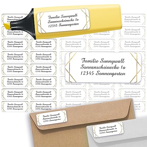 Adress-Etiketten - Adress-Aufkleber Sticker mit Ihrem Wunschtext 53x 21mm, für 1 bis 5 Zeilen Text – 110 Stück – 38 Hintergründe zur Auswahl (06 Pattern) von Sunnywall
