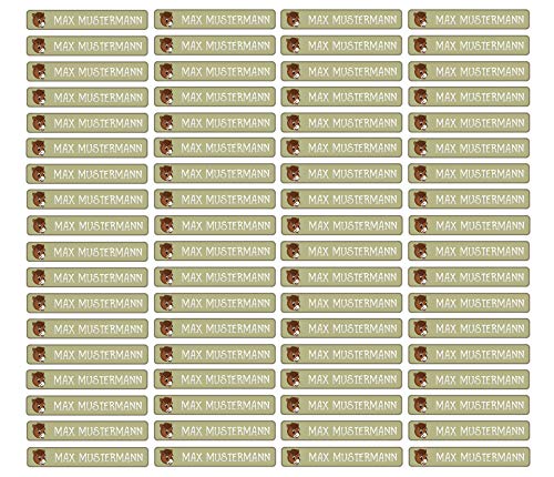 Sunnywall® Stifteaufkleber Esel Namensaufkleber Kinder Schule 72 Stück Aufkleber für Stifte Namensetiketten Etiketten | schmale 49x7,5mm Kita Schulanfang von Sunnywall