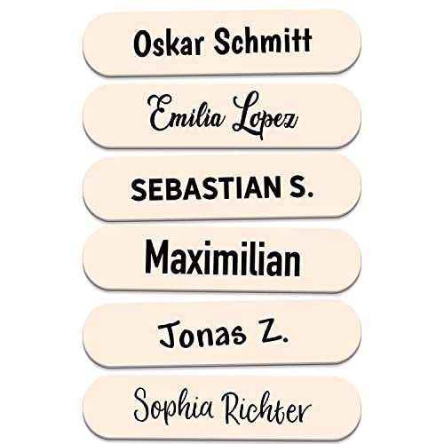 Sunnywall® 55-1920 Stück Namensaufkleber selbstklebend 36x7,7 mm für Büro, Verein, Schule, Kindergarten Organisation Beschriftung Aufkleber Etikette (Creme) von Sunnywall
