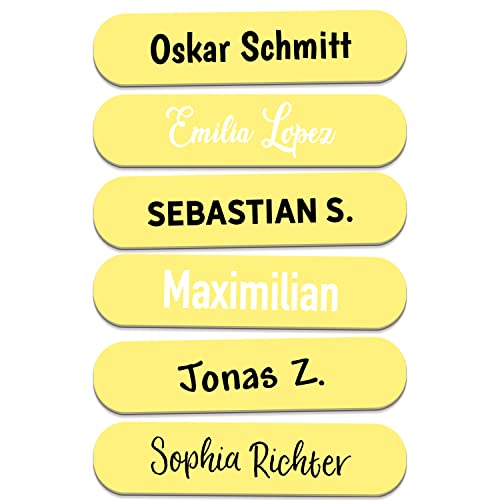 Sunnywall® 55-1920 Stück Namensaufkleber selbstklebend 36x7,7 mm für Büro, Verein, Schule, Kindergarten Organisation Beschriftung Aufkleber Etikette (Gelb) von Sunnywall