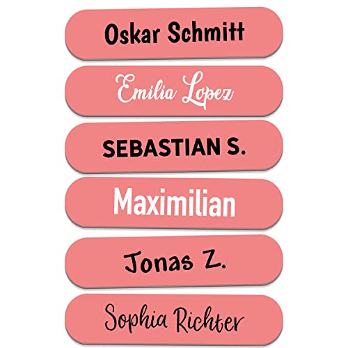 Sunnywall® 55-1920 Stück Namensaufkleber selbstklebend 36x7,7 mm für Büro, Verein, Schule, Kindergarten Organisation Beschriftung Aufkleber Etikette (Koralle) von Sunnywall