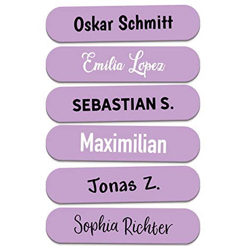 Sunnywall® 55-1920 Stück Namensaufkleber selbstklebend 36x7,7 mm für Büro, Verein, Schule, Kindergarten Organisation Beschriftung Aufkleber Etikette (Lavendel) von Sunnywall