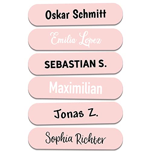 Sunnywall® 55-1920 Stück Namensaufkleber selbstklebend 36x7,7 mm für Büro, Verein, Schule, Kindergarten Organisation Beschriftung Aufkleber Etikette (Pastellrosa) von Sunnywall