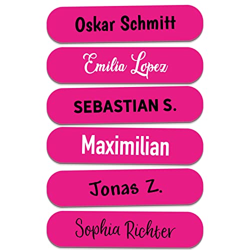 Sunnywall® 10-1920 Stück Namensaufkleber selbstklebend 36x7,7 mm für Büro, Verein, Schule, Kindergarten Organisation Beschriftung Aufkleber Etikette (Pink) von Sunnywall