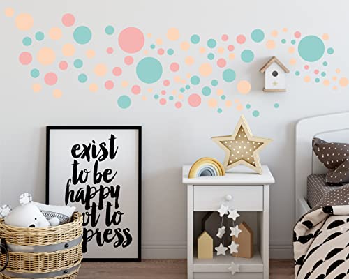 Sunnywall® 130 bunte Wandtattoo Kreise als Sticker Set für Baby- & Kinderzimmer - Punkt-Dots als Klebepunkte in verschiedenen Farben - Wandaufkleber für eine individuelle Wandgestaltung Pastellfarben von Sunnywall