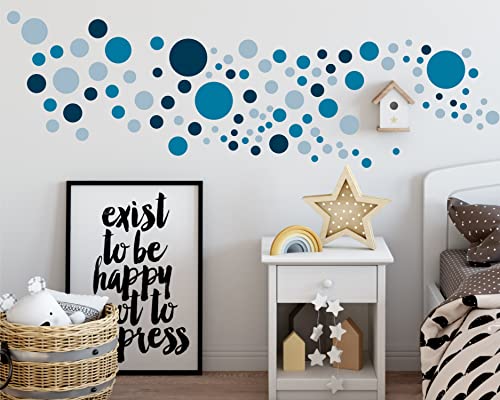 Sunnywall® 130 bunte Wandtattoo Kreise als Sticker Set für Baby- & Kinderzimmer - Punkt-Dots als Klebepunkte in verschiedenen Farben - Wandaufkleber für eine individuelle Wandgestaltung Blau von Sunnywall