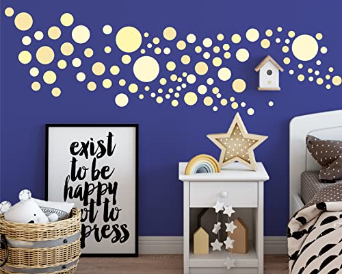 Sunnywall® 130 bunte Wandtattoo Kreise als Sticker Set für Baby- & Kinderzimmer - Punkt-Dots als Klebepunkte in verschiedenen Farben - Wandaufkleber für eine individuelle Wandgestaltung zartes Gelb von Sunnywall