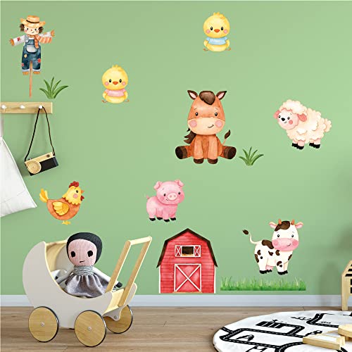 Sunnywall Bauernhof Tiere farm Wandsticker - Wandtattoo Kinderzimmer Baby Wandaufkleber - A4 Sets von Sunnywall