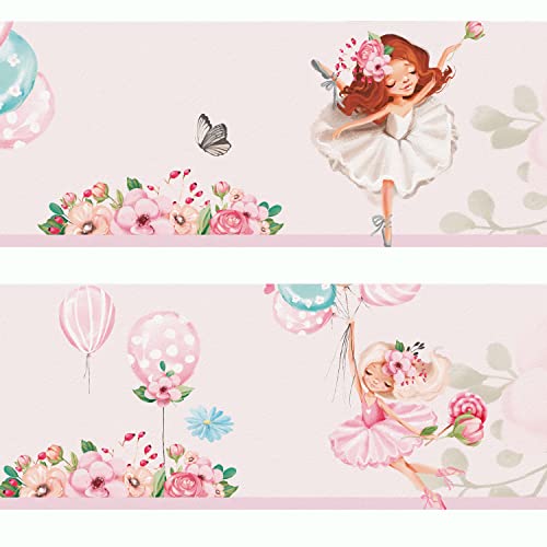 Sunnywall® Wandbordüre Ballerina einzigartiges Design | Baby- Kinderzimmer Dekoration | hochwertiges Tapetenvlies | 400 x 12 cm von Sunnywall