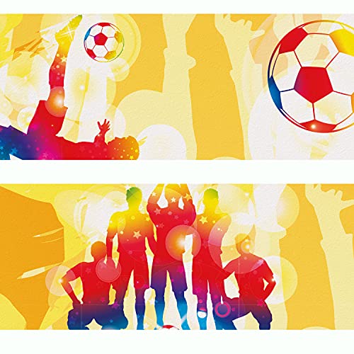 Sunnywall® Wandbordüre Fußball Fußballspieler – einzigartiges Design | Baby- Kinderzimmer Dekoration | hochwertiges Tapetenvlies | 400 x 12 cm von Sunnywall