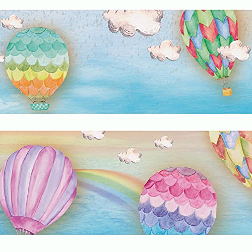 Sunnywall® Wandbordüre Heißluftballons einzigartiges Design | Baby- Kinderzimmer Dekoration | hochwertiges Tapetenvlies | 400 x 12 cm von Sunnywall